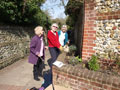Planting flowers in the Franciscan Path