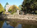 Tower House and the Westgate Gardens - and the  River Stour running low